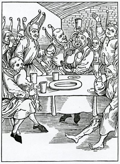 Van gulzigaards en dronkaards, illustratie uit Alexander Barclay